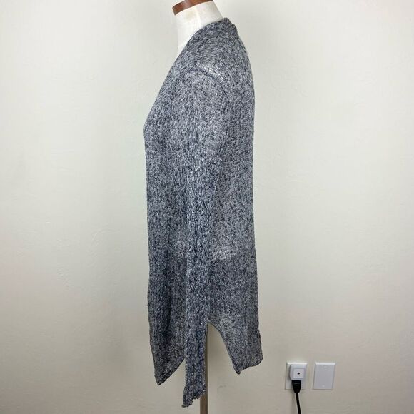 Eileen Fisher Open Front Knit Linen Cardigan - Marled Gray - Picture 4 of 6